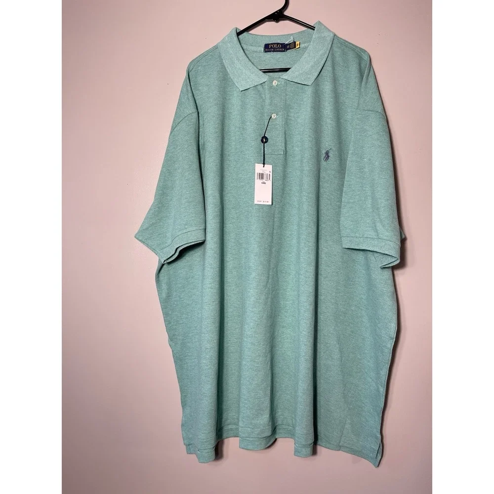 Ralph Lauren Polo Men's The Iconic Mesh Polo Shirt Green Big & Tall 4XL New $125